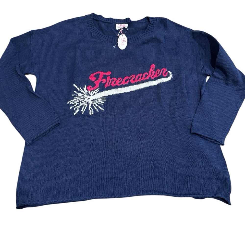 Pink Pineapple sweater, medium, Firecracker NWT